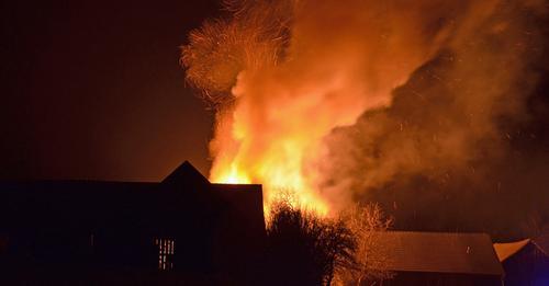 Scheunenbrand in Großeberharts